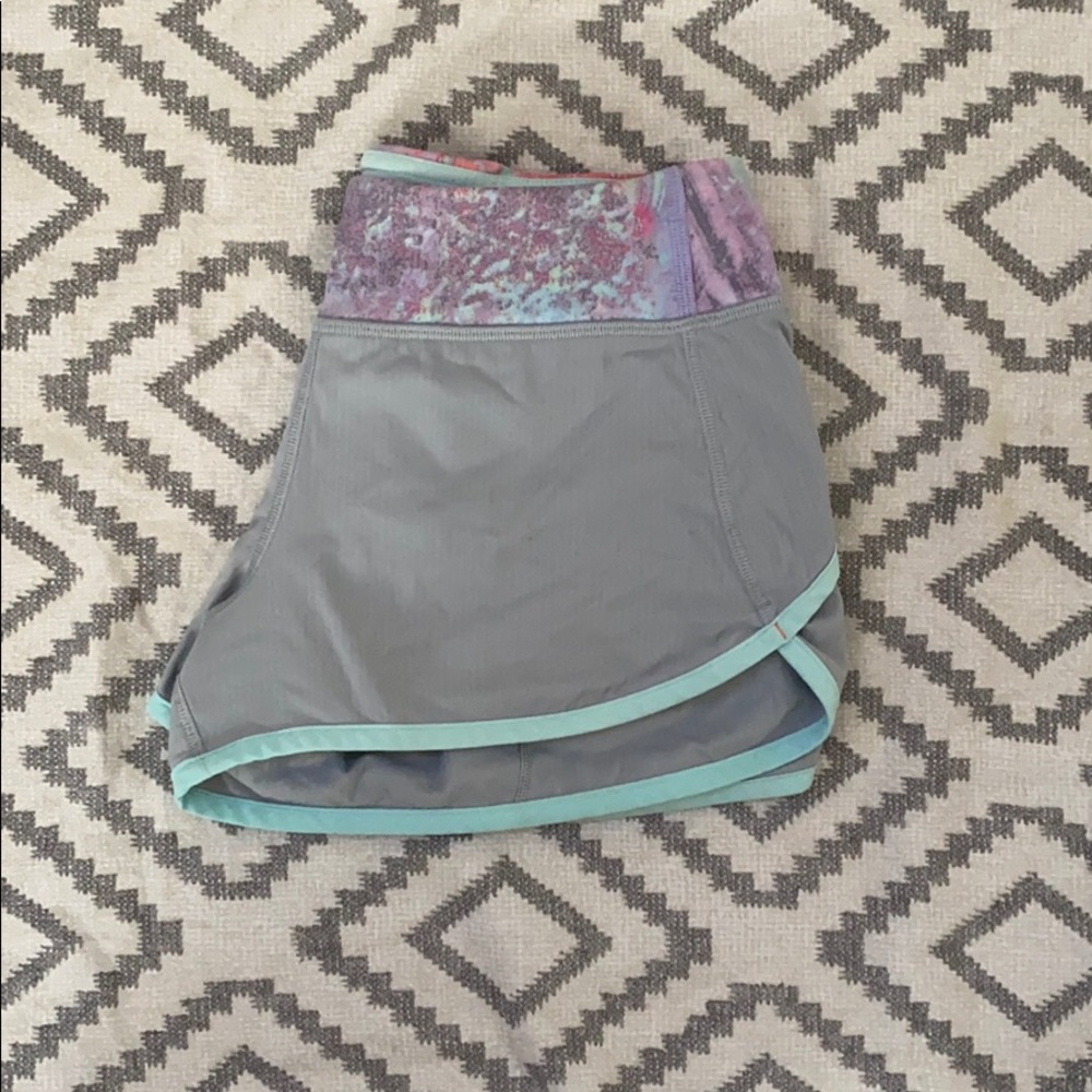 gray and teal Ivivva shorts
